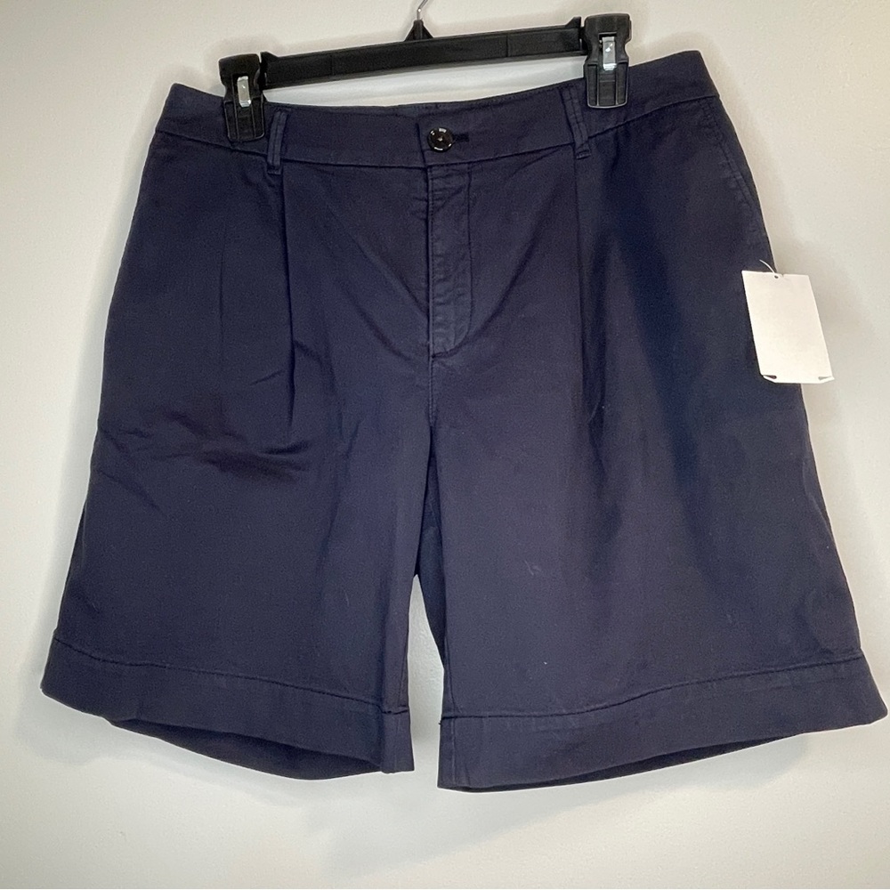 Hugo Boss Navy Twill Flat Front Shorts Size 8